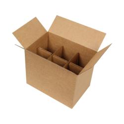 Uzun Bardak Kolisi 25x17x20 cm Seperatörlü 6 Gözlü Kraft