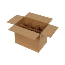 Uzun Bardak Kolisi 25x17x20 cm Seperatörlü 6 Gözlü Kraft