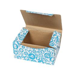 Alış Veriş Desenli Kutu 15,5x11x7,5 cm Mavi Ofset Baskı