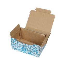 Alış Veriş Desenli Kutu 15,5x11x7,5 cm Mavi Ofset Baskı