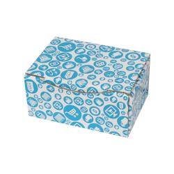 Alış Veriş Desenli Kutu 15,5x11x7,5 cm Mavi Ofset Baskı