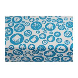 Alış Veriş Desenli Kutu 15,5x11x7,5 cm Mavi Ofset Baskı