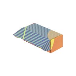 Kutu 18x7,5x6 cm Turuncu-Lacivert-Yeşil Çizgili Renkli