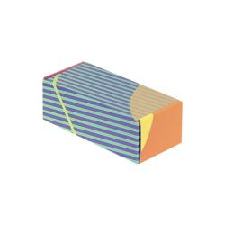 Kutu 18x7,5x6 cm Turuncu-Lacivert-Yeşil Çizgili Renkli