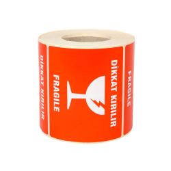 Dikkat Kırılır Etiketi 7 cmx8 cm 500 adet