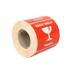 Dikkat Kırılır Etiketi 7 cmx8 cm 500 adet