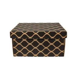 35x27x18cm Siyah Kutu - Kilitli Kutu Kraft